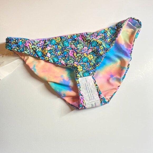 NWT RAISINS Reversible Floral & Tie-Dye Bikini Bottoms By Raisins,  Size Medium - Picture 2 of 9